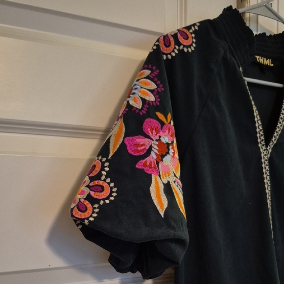 THML Navy Top with Colorful Floral Embroidery - Picture 2 of 4